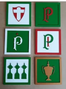 Kit com 6 quadrinhos Palmeiras